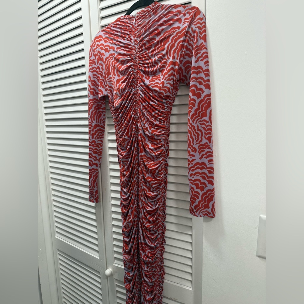 A.L.C. Ansel Ruched Long-Sleeve Body-Con Midi Dress - Picture 7 of 8